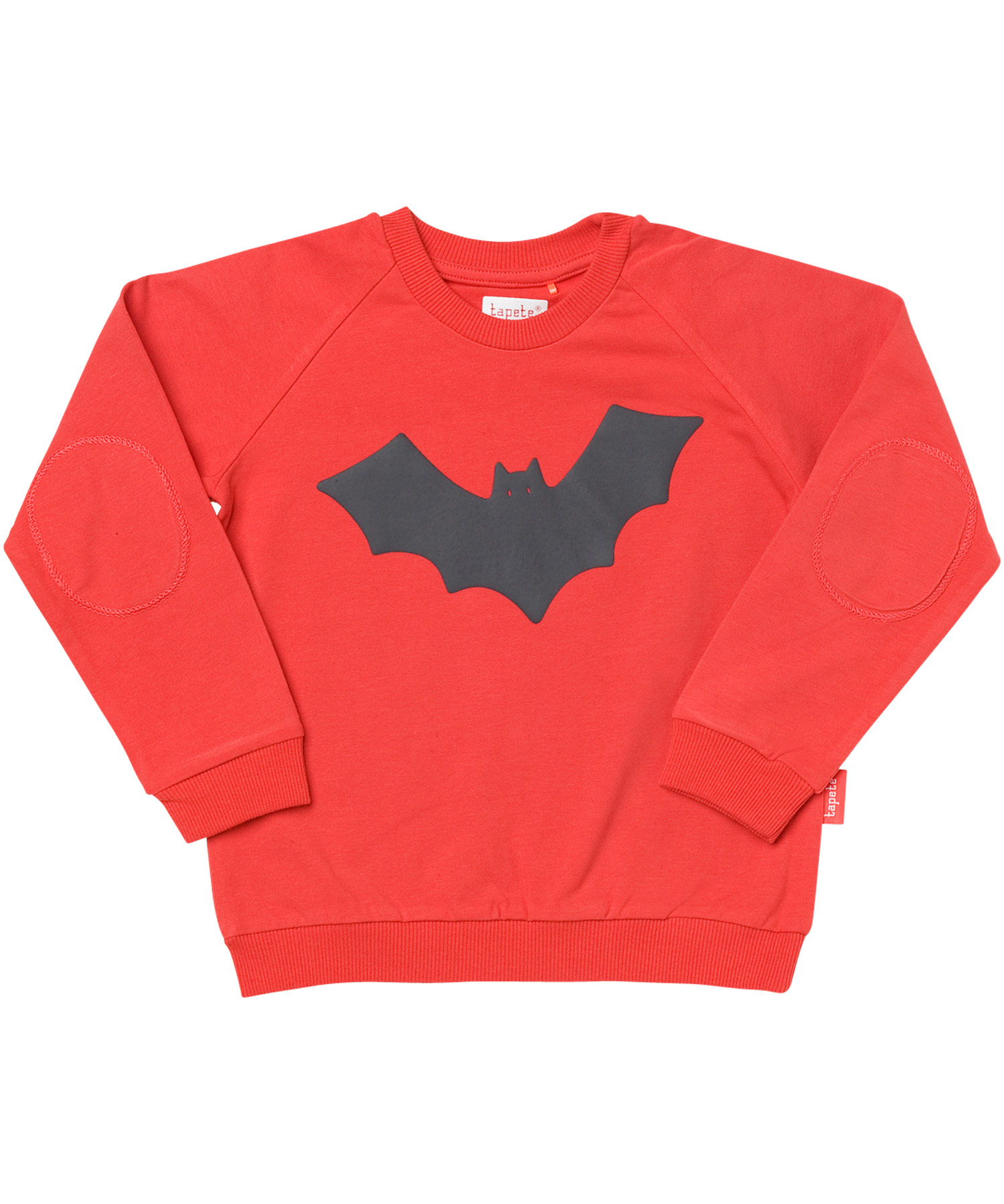 Nieuw! tapete vuurrode trui met toffe vleermuis print (junior sweater)