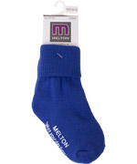 Melton baby turn-up basic socks in royal blue