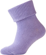 Melton baby turn-up basic socks in purple