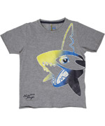 Name It Organic Cotton grey t-shirt with shark