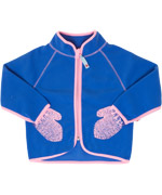 Molo blue fleece zip-up baby jacket for girls