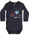 Name It organic navy wrap body with funky dog