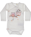 Name It organic white wrap body with lovely owl