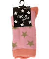 Molo 2-pack pink and gold star socks