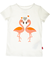 Name It cèmekleurige t-shirt met verliefde flamingos