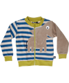 Ubang striped elephant cardigan with lime green