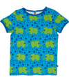 Småfolk funky blue t-shirt with happy elephants and stars