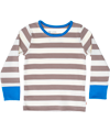 Katvig soft creamy striped organic t-shirt with blue details