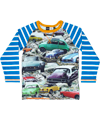Molo tough car printed t-shirt with sailor striped sleeves