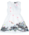 Molo fantastic cotton dress with black and white print and fluo details
