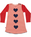 Albababy schattige rood/wit gestreepte jurk met blauwe hartjes