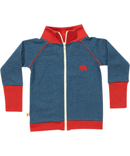 New! Albababy tough blue zipper cardigan with red (Dan Zipper)
