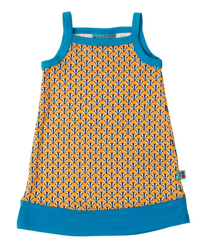 New! Froy & Dind retro printed baby dress in yellow (Dress with straps ba)