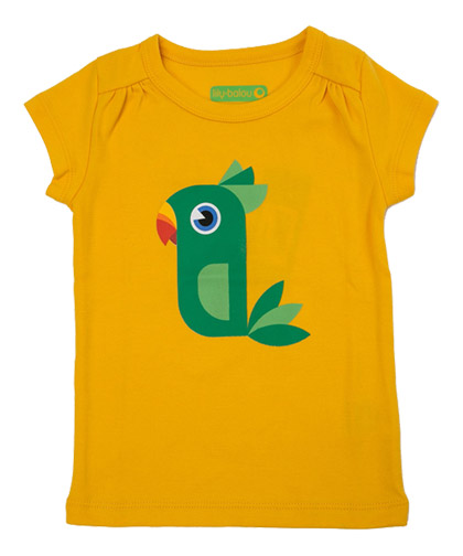 New! Lily Balou super cute parrot printed yellow T-shirt (Lara)