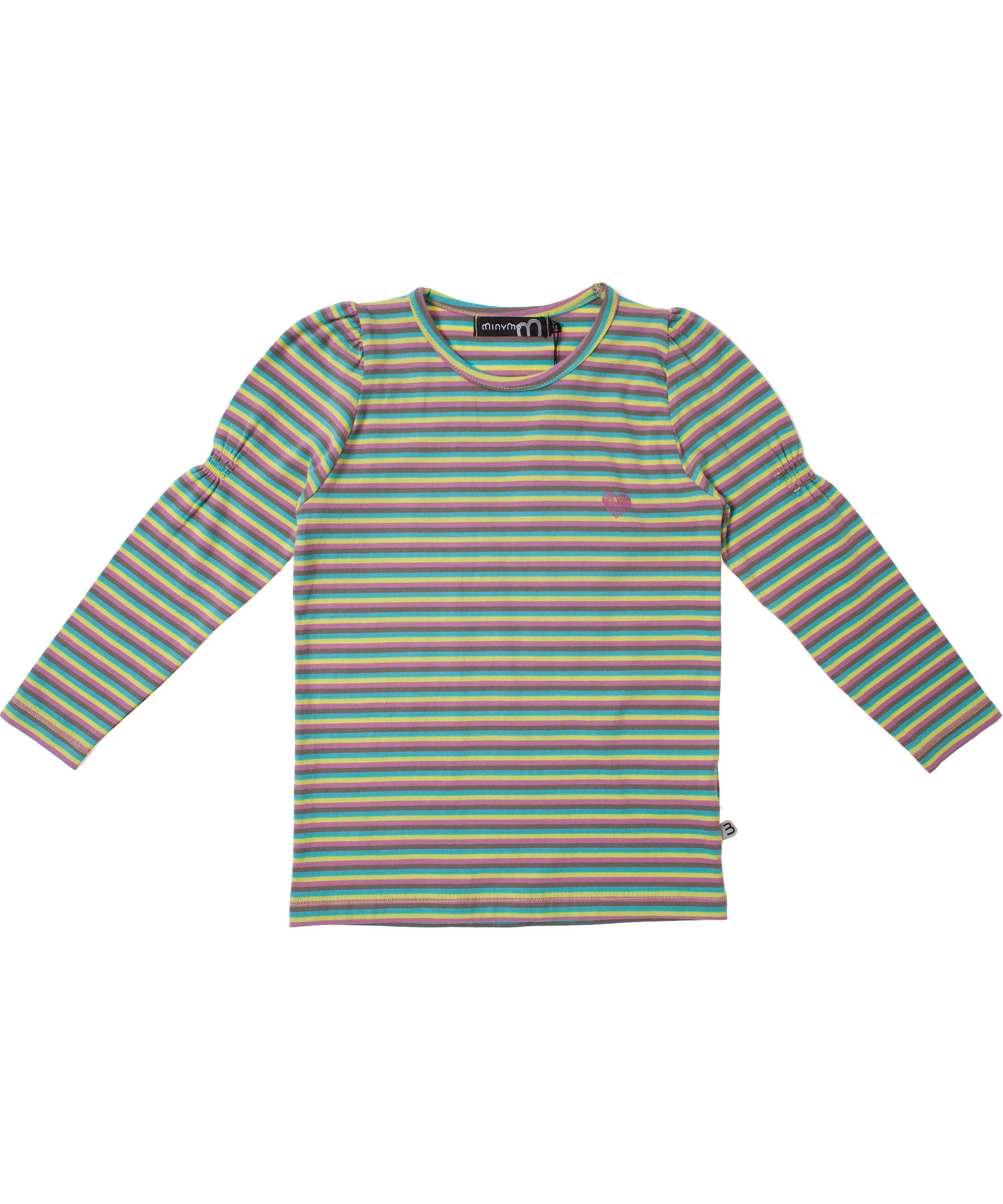 Bargain! Minymo sweet candy striped t-shirt with smocked sleeves