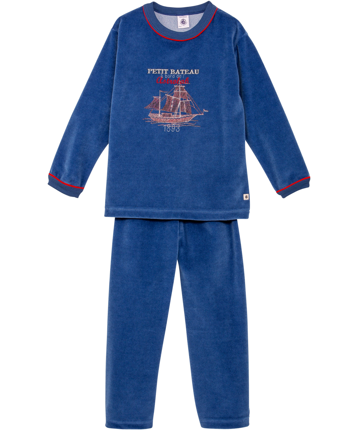 toelage Plaats Woord New! Petit Bateau extremely soft velour pyjama with boat print (Bouclette  velours)