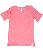 Minymo fijn gestreepte roze t-shirt