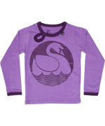 DanefÃ¦ cute lila T-shirt with a swan print
