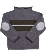 Norlie grey knitted pullover with navy back