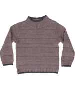 Norlie pullover in brown structure striped knit