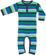Ej Sikke Lej organic playsuit with trendy multi-colored stripes