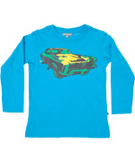 Minymo cool turquoise T-shirt with a car print