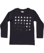 Minymo cool black T-shirt with a white star print
