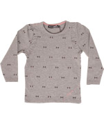 Minymo grey t-shirt with sweet bow prints