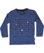 Minymo retro blue T-shirt with funny pacman print for boys