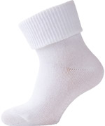 Melton baby turn-up basic socks in white