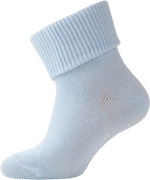 Melton baby turn-up basic socks in baby blue