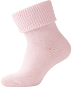 Melton baby turn-up basic socks in baby rose