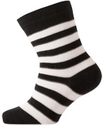 Melton baby socks with black and white stripes