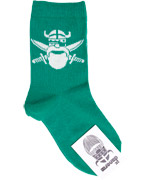 DanefÃ¦ socks in green with a pirate