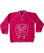 Ej Sikke Lej pink big owl fleece jacket
