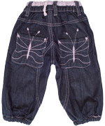Minymo raw butterfly jeans for girls