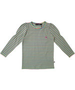 Minymo sweet candy striped t-shirt with smocked sleeves