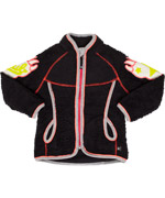 Molo getailleerde zwarte fleece vest met fluo details