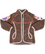 Molo fitted brown teddy fleece jacket