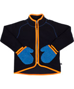 Molo warm blue fleece jacket with flashy orange