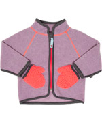 Molo zachtroze fleece vest met fluo roze zakjes