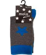 Molo dark grey socks with electric blue, 2-pack