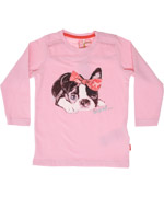 Name It licht roze t-shirt met glitterende hond