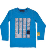 Minymo blauwe t-shirt met toetsenbord print