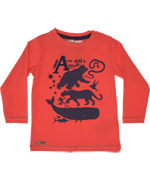 Name It red t-shirt with wild animal print