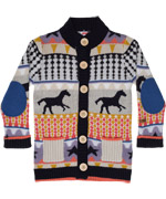 Name It colorful long cardigan with horse print