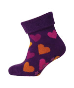 Melton heart printed socks with ABS soles