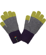 Melton trendy handschoenen met limoen-groene vingertopjes