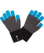 Melton cool gloves with turquoise fingertops