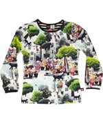 Molo cat in the city print t-shirt